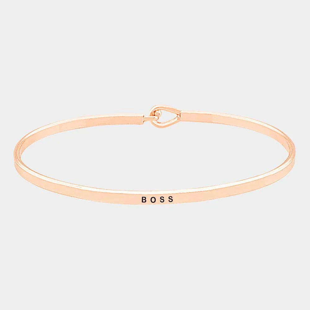 Rose Gold Boss Brass Thin Metal Hook Bracelet - Jewelry Store by Erik Rayo