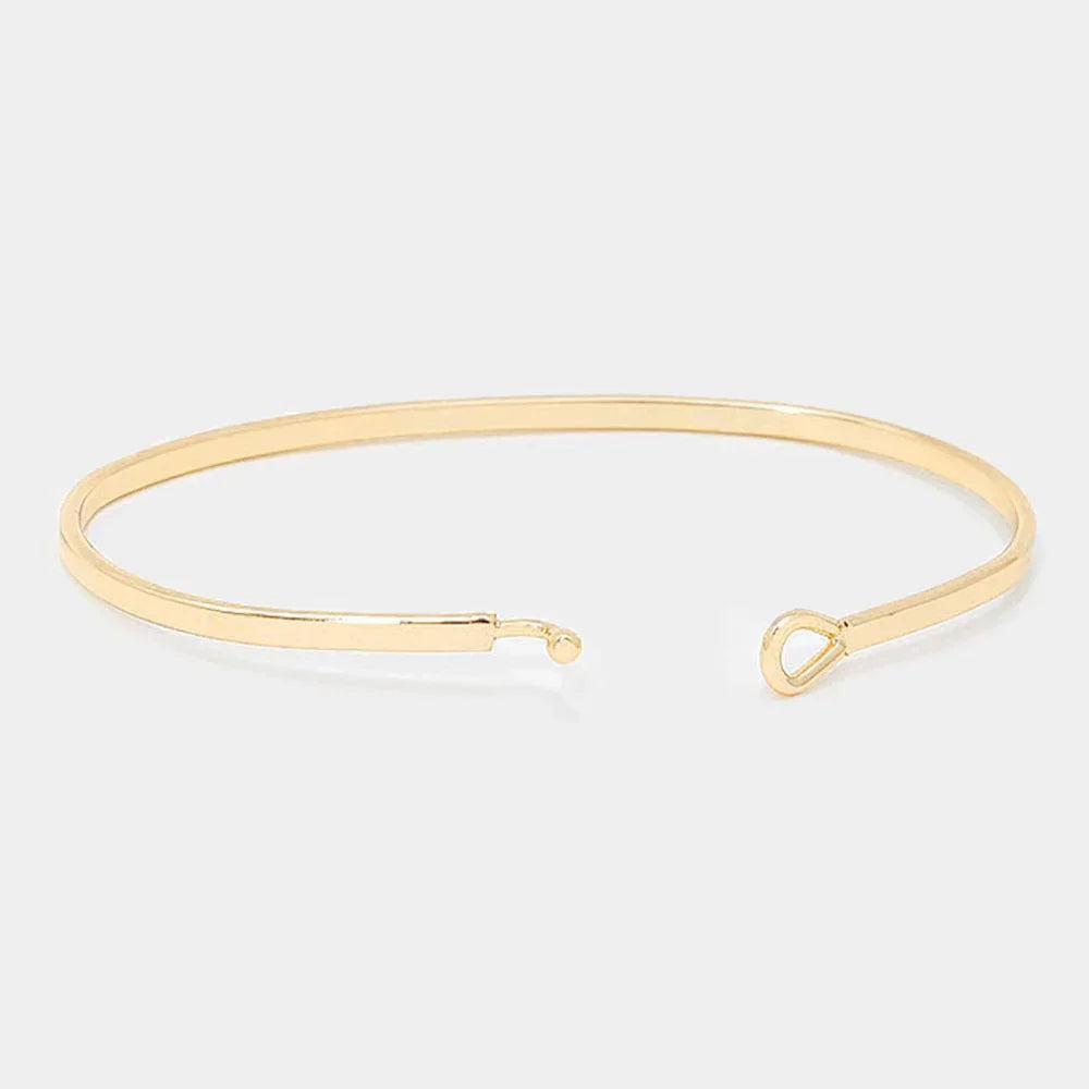 Gold 
Drippin Thin Metal Hook Bracelet - Jewelry Store by Erik Rayo