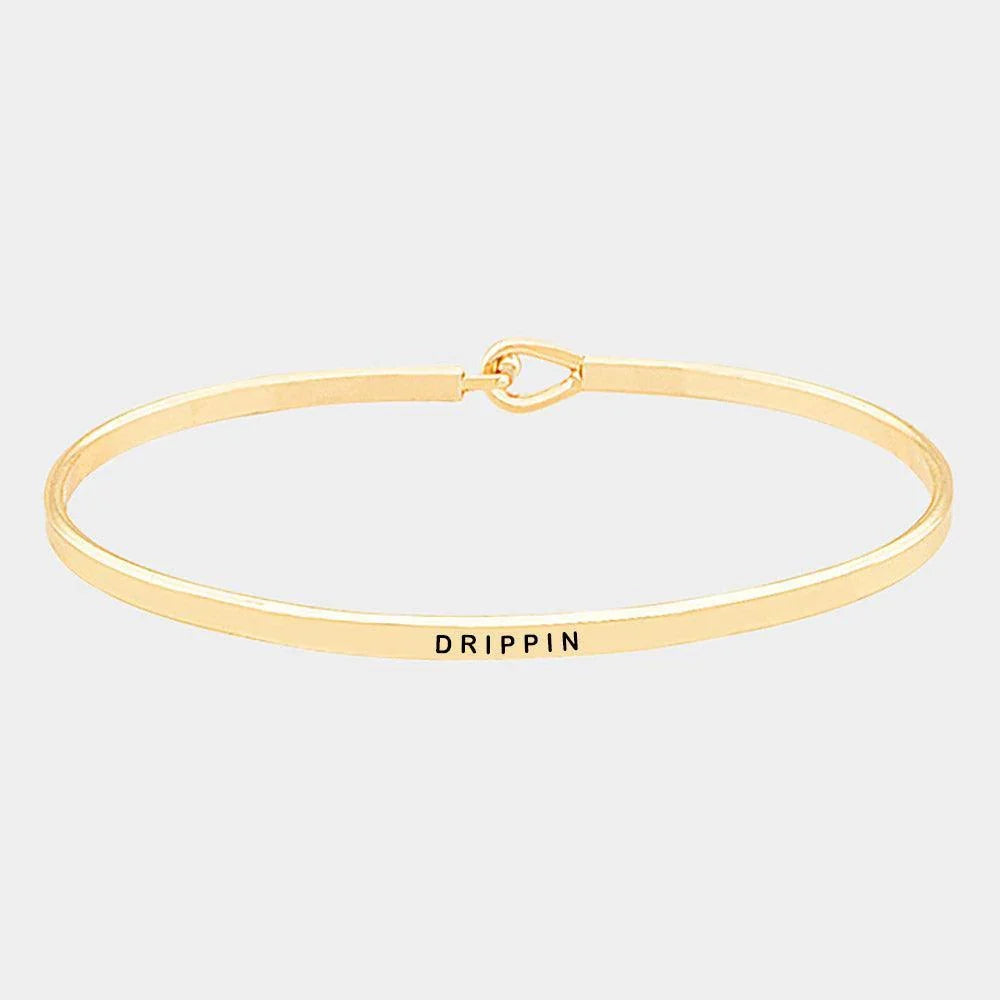 Gold 
Drippin Thin Metal Hook Bracelet - Jewelry Store by Erik Rayo