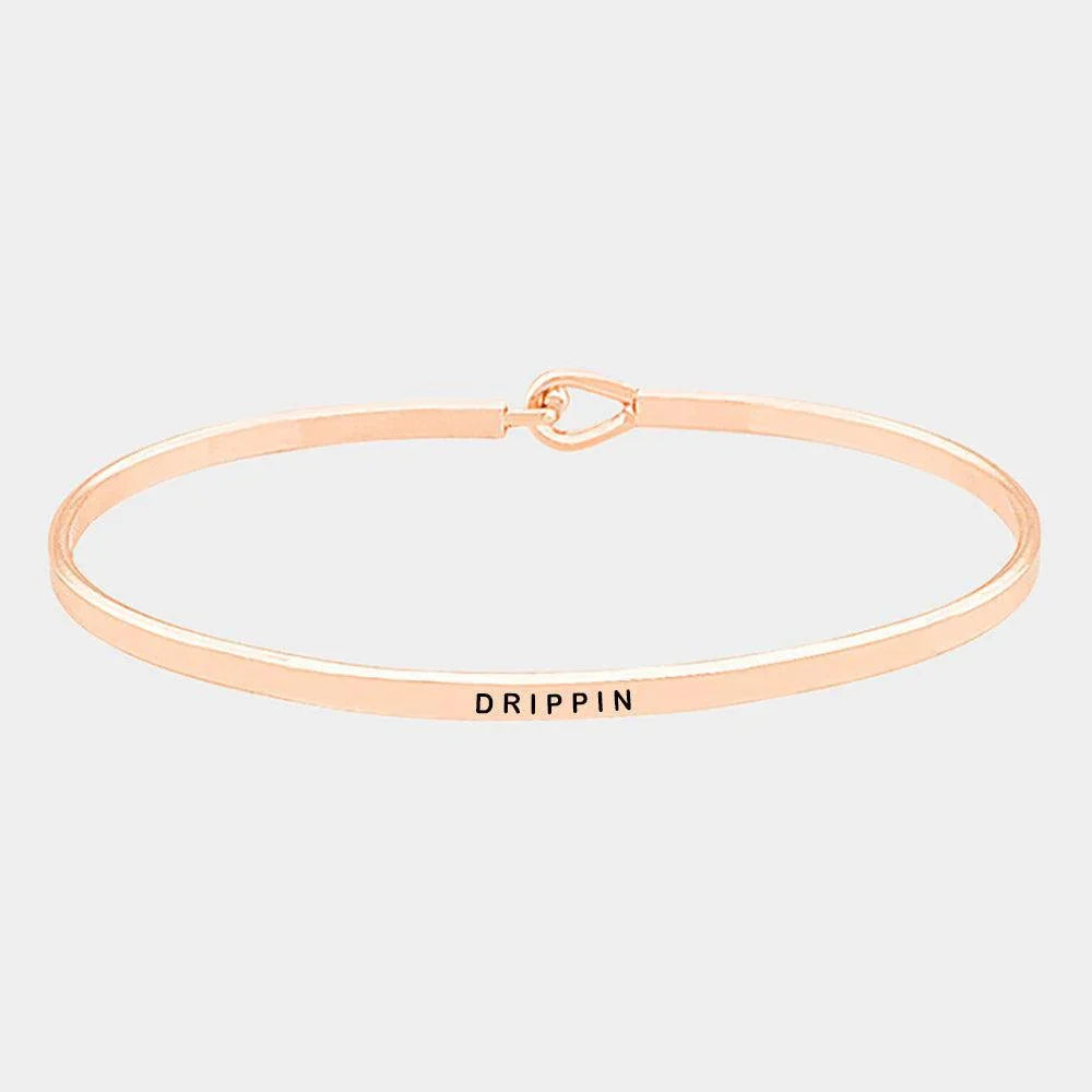 Rose Gold 
Drippin Thin Metal Hook Bracelet - Jewelry Store by Erik Rayo