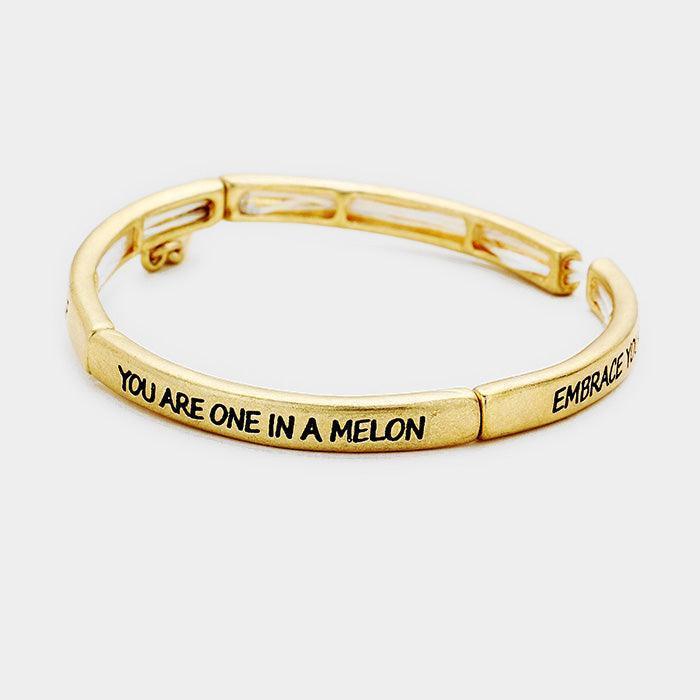 Red You are one in... Watermelon Charm Stretch Bracelet - Jewelry Store by Erik Rayo