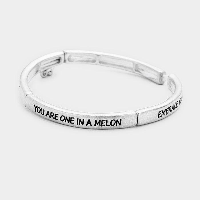 Silver You are one in... Watermelon Charm Stretch Bracelet - Jewelry Store by Erik Rayo