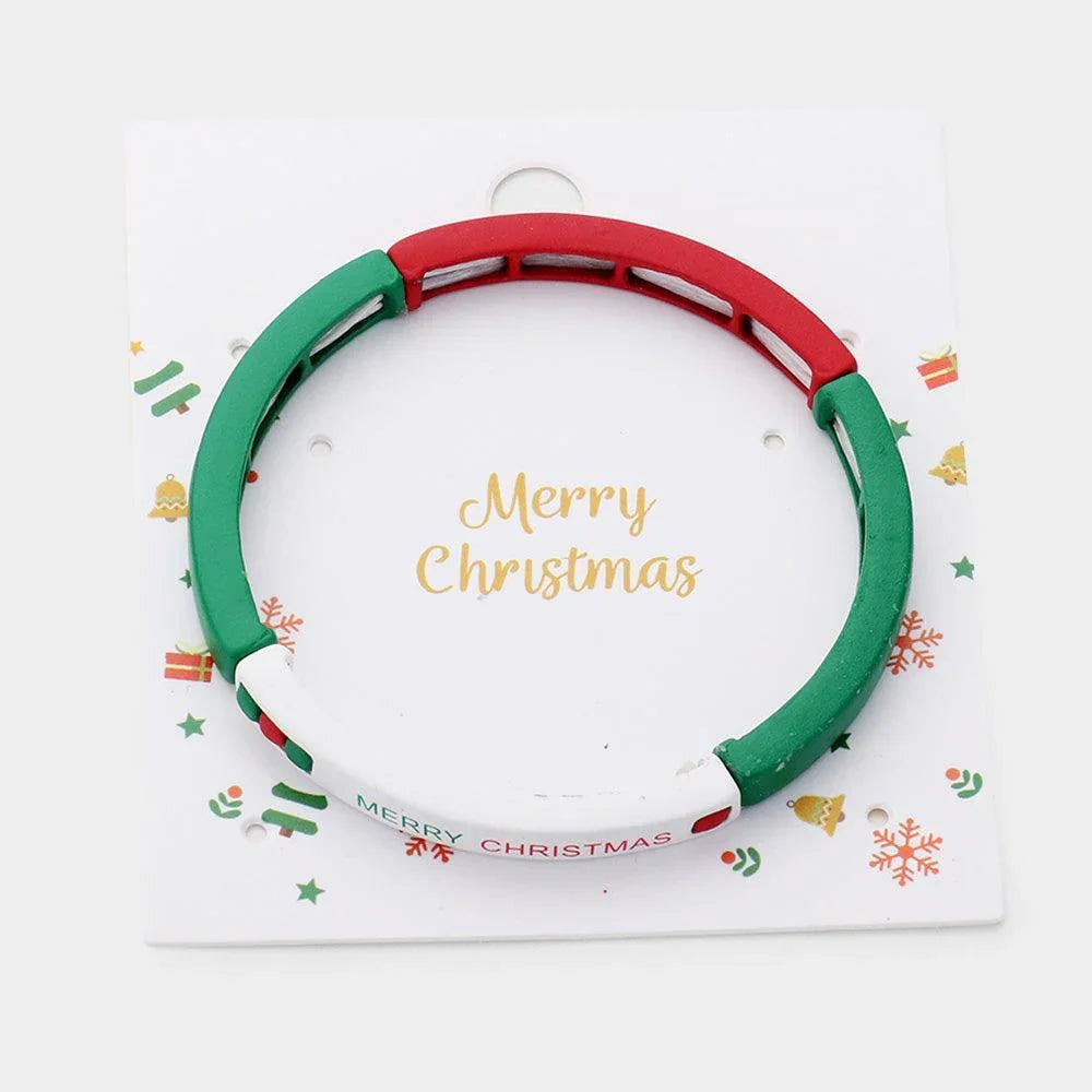 Merry Christmas Stretch Bracelet - Jewelry Store by Erik Rayo