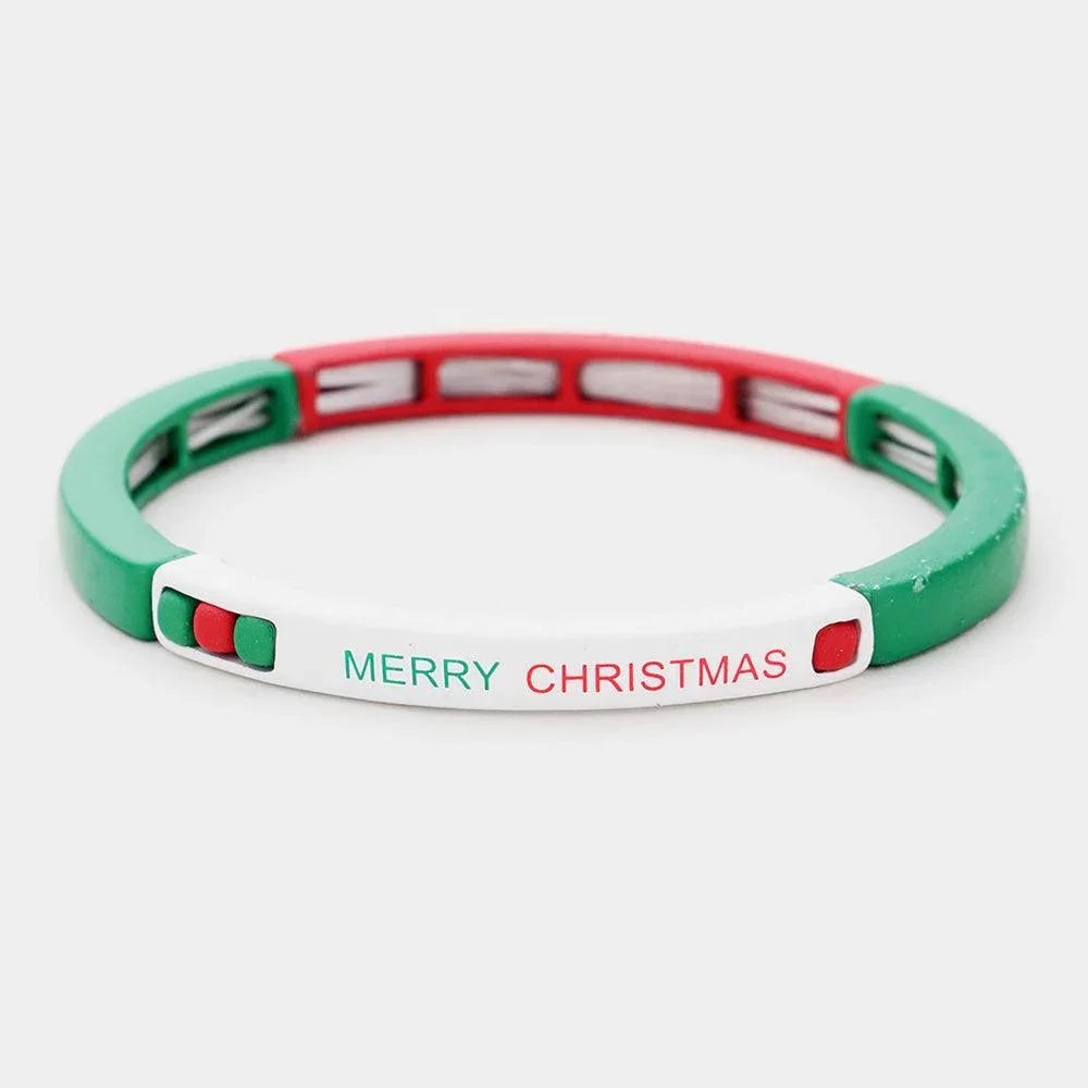 Merry Christmas Stretch Bracelet - Jewelry Store by Erik Rayo