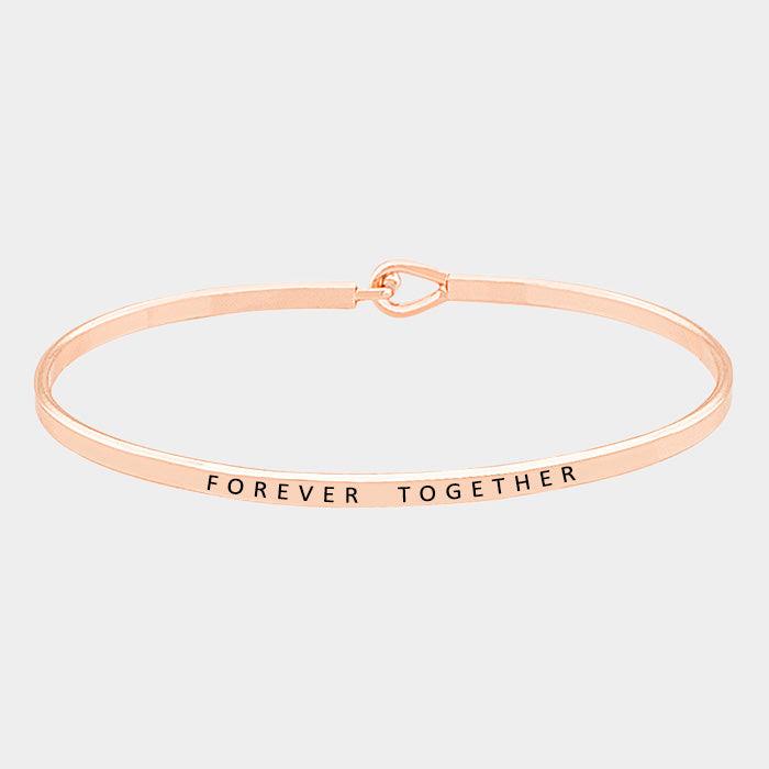 Rose Gold Forever together Thin Metal Hook Bracelet