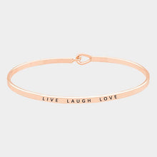 Load image into Gallery viewer, Rose Gold Live Laugh Love Thin Metal Hook Bracelet
