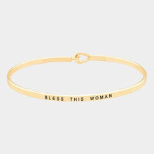 Load image into Gallery viewer, Gold Bless this woman thin metal hook bracelet
