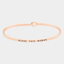 Load image into Gallery viewer, Rose Gold Bless this woman thin metal hook bracelet
