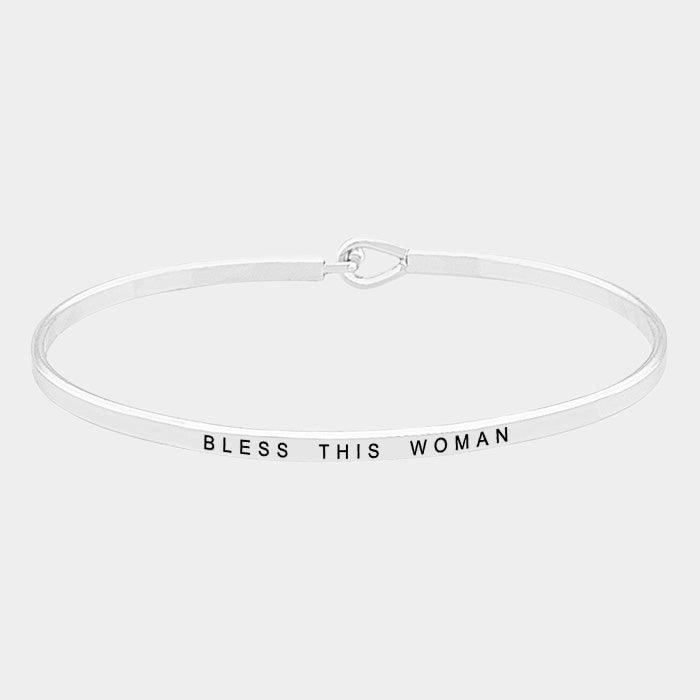 Bless this woman thin metal hook bracelet