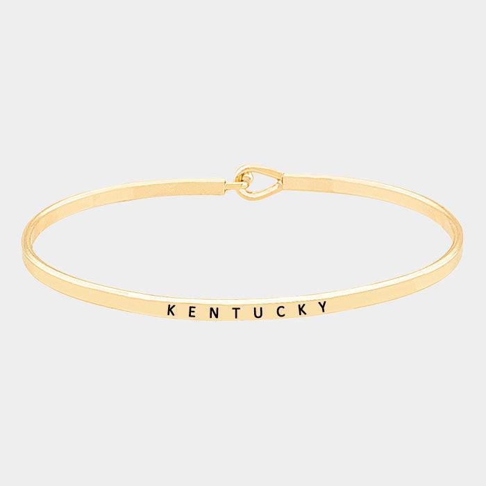 Gold Kentucky thin metal hook bracelet - Jewelry Store by Erik Rayo