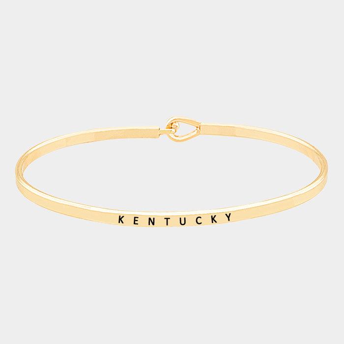 Gold Kentucky thin metal hook bracelet