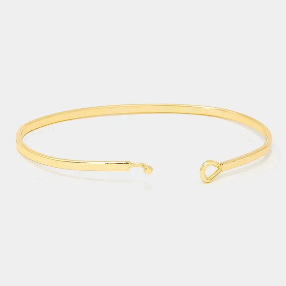 Gold Kentucky thin metal hook bracelet - Jewelry Store by Erik Rayo