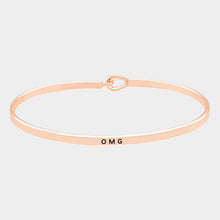 Load image into Gallery viewer, Rose Gold OMG thin metal hook bracelet
