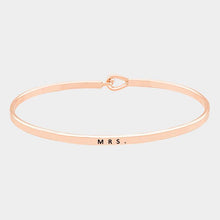 Load image into Gallery viewer, Rose Gold MRS. thin metal hook bracelet
