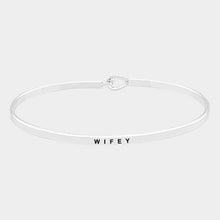 Load image into Gallery viewer, Wifey thin metal hook bracelet
