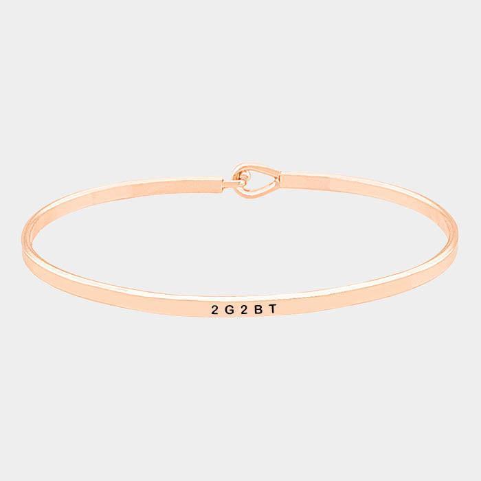 Rose Gold '2G2BT' Brass Thin Metal Hook Bracelet - Jewelry Store by Erik Rayo