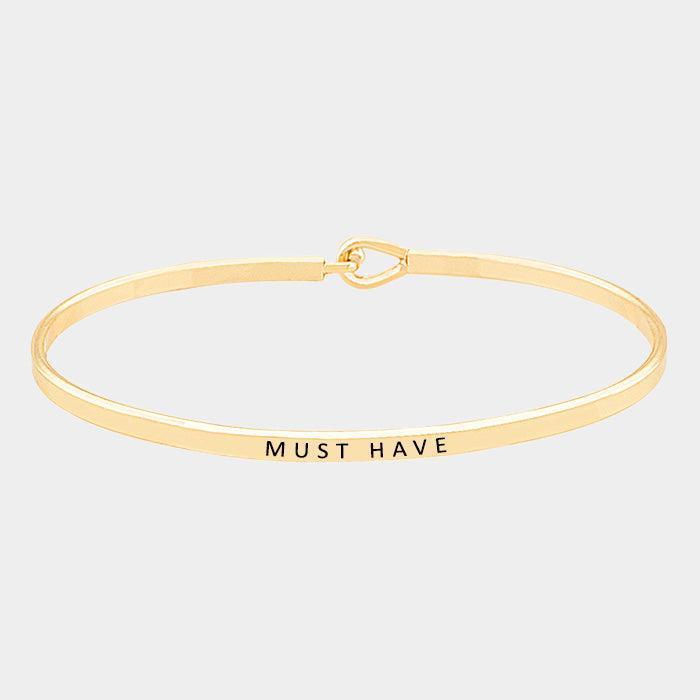 Gold Must have thin metal hook bracelet - Jewelry Store by Erik Rayo