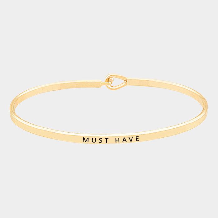 Gold Must have thin metal hook bracelet