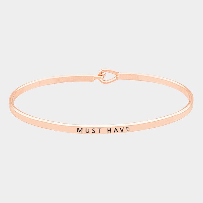 Rose Gold Must have thin metal hook bracelet