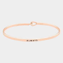 Load image into Gallery viewer, Rose Gold Always thin metal hook bracelet
