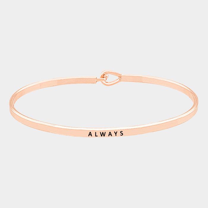 Rose Gold Always thin metal hook bracelet