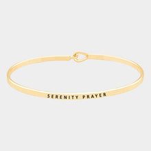 Load image into Gallery viewer, Gold Serenity prayer thin metal hook bracelet
