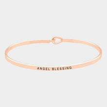 Load image into Gallery viewer, Rose Gold Angel blessing thin metal hook bracelet
