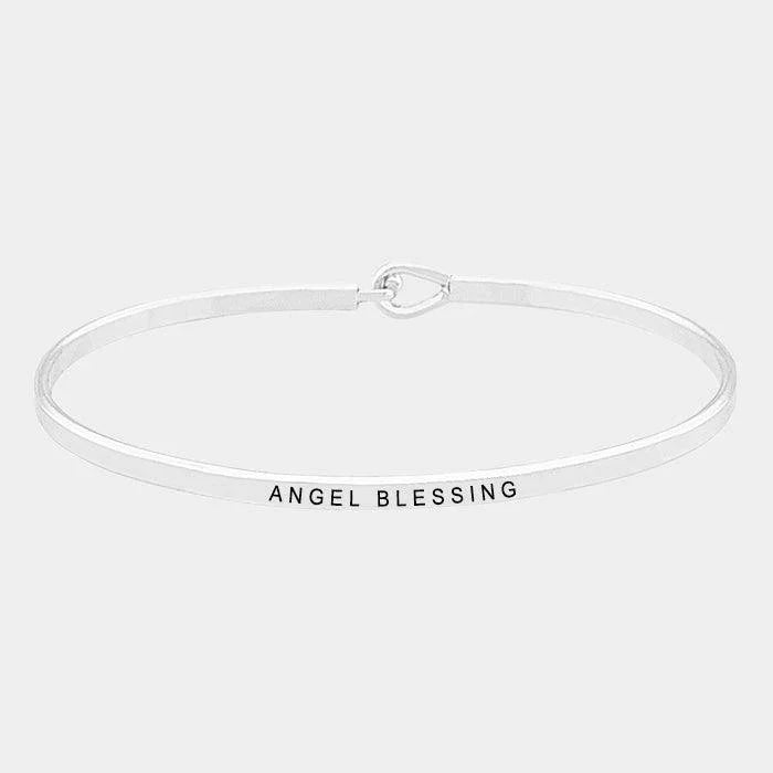 Angel blessing thin metal hook bracelet - Jewelry Store by Erik Rayo