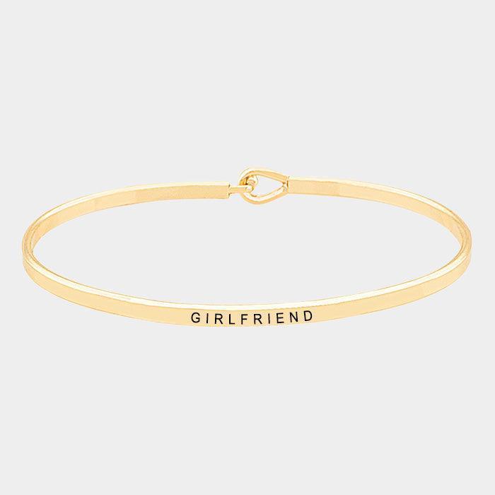 Gold Girlfriend thin metal hook bracelet - Jewelry Store by Erik Rayo