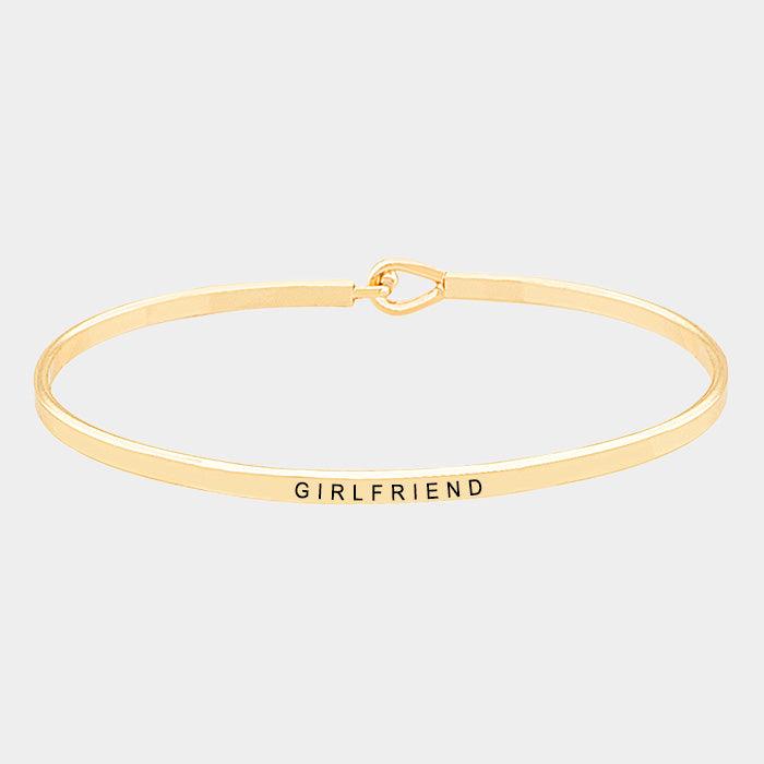 Gold Girlfriend thin metal hook bracelet