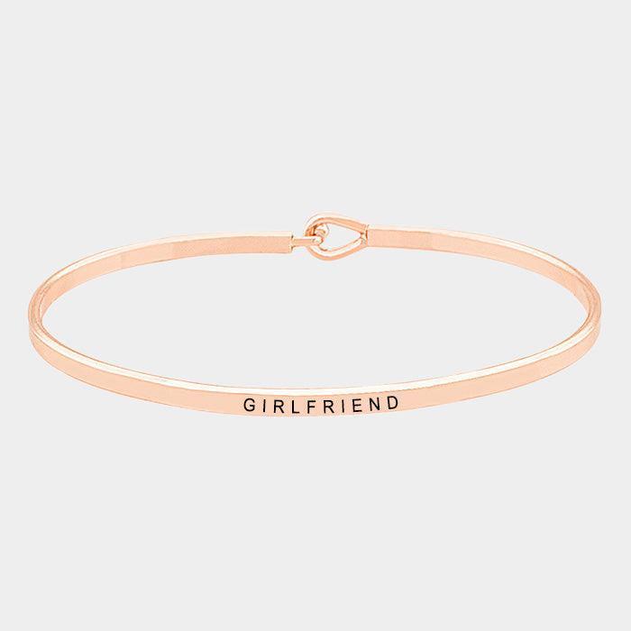 Rose Gold Girlfriend thin metal hook bracelet - Jewelry Store by Erik Rayo