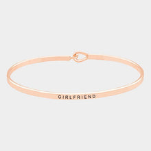 Load image into Gallery viewer, Rose Gold Girlfriend thin metal hook bracelet
