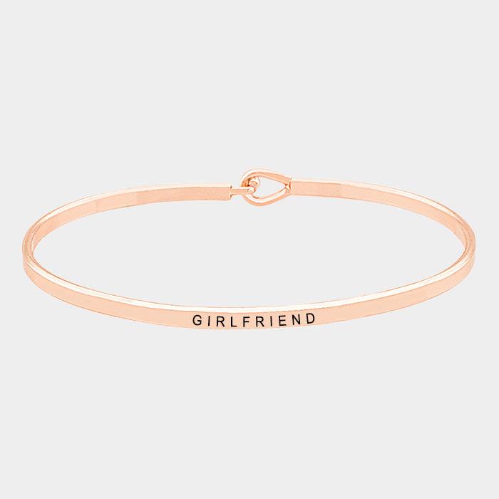 Rose Gold Girlfriend thin metal hook bracelet