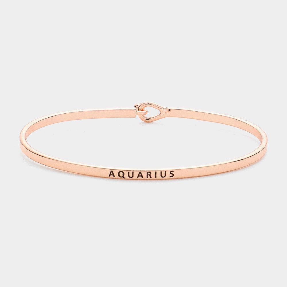 Gold Congratulations Message Brass Thin Metal Hook Bracelet