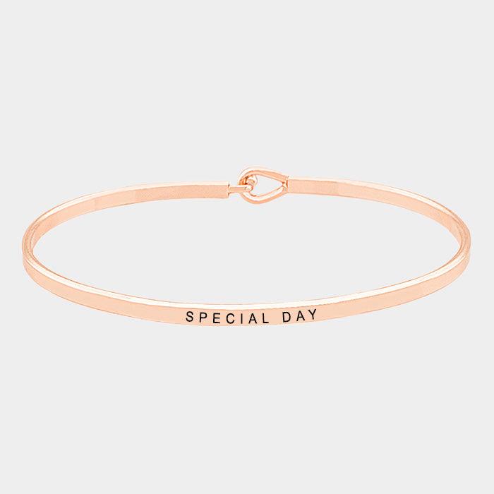 Rose Gold Special day thin metal hook bracelet