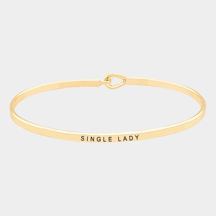 Gold Single lady thin metal hook bracelet - Jewelry Store by Erik Rayo