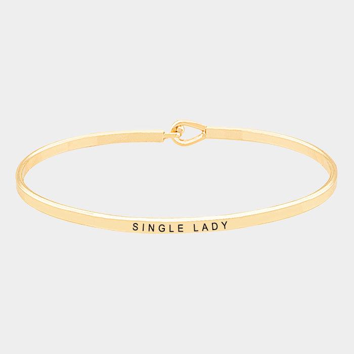 Gold Single lady thin metal hook bracelet