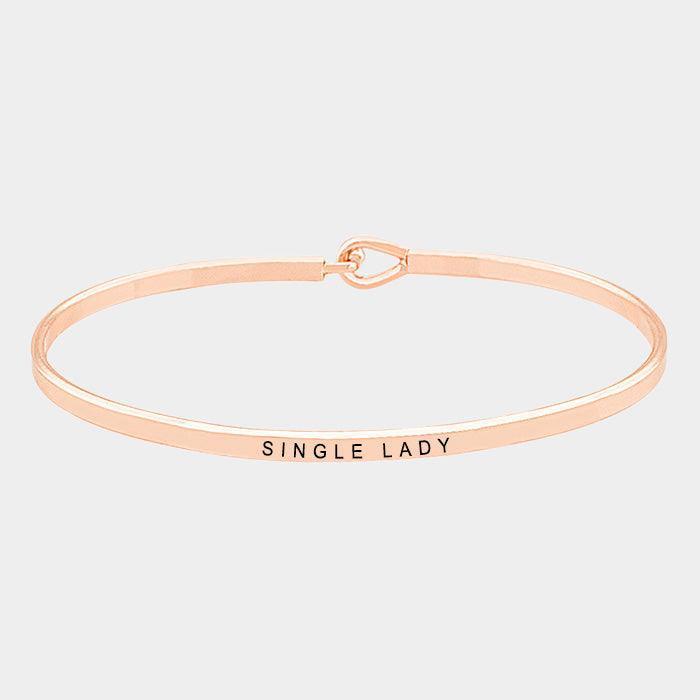 Rose Gold Single lady thin metal hook bracelet - Jewelry Store by Erik Rayo