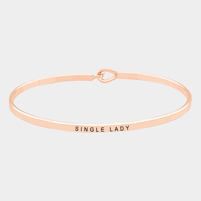 Rose Gold Single lady thin metal hook bracelet