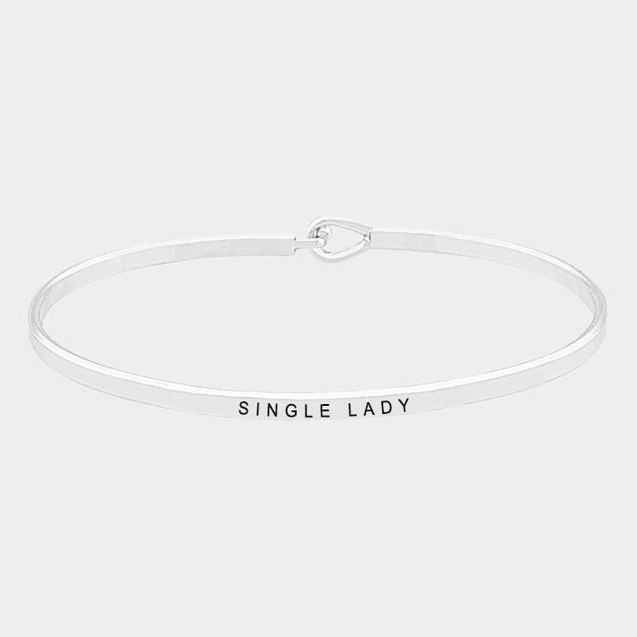 Single lady thin metal hook bracelet