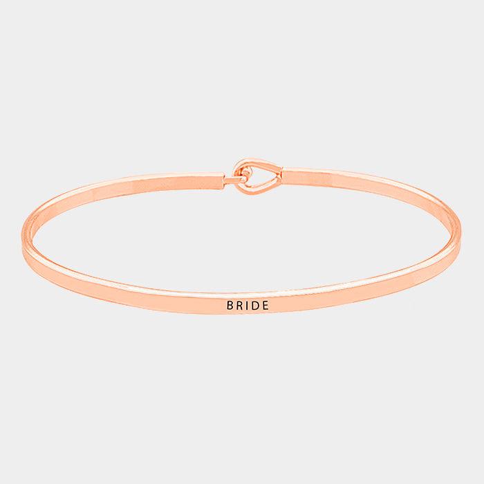 Rose Gold Bride Thin Metal Hook Bracelet