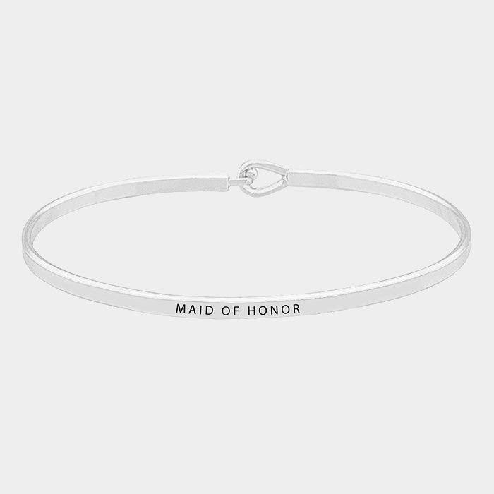 Maid of Honor Thin Metal Hook Bracelet