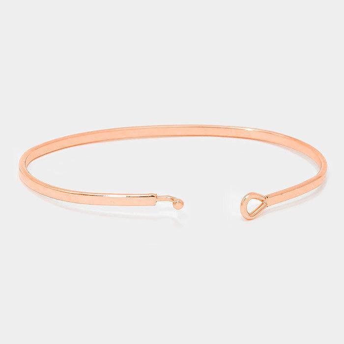 Rose Gold Best Day Ever Brass Thin Metal Hook Bracelet - Jewelry Store by Erik Rayo