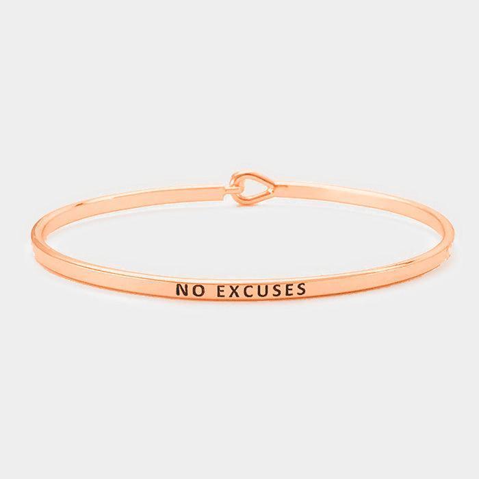 Rose Gold No Excuses Brass Thin Metal Hook Bracelet - Jewelry Store by Erik Rayo