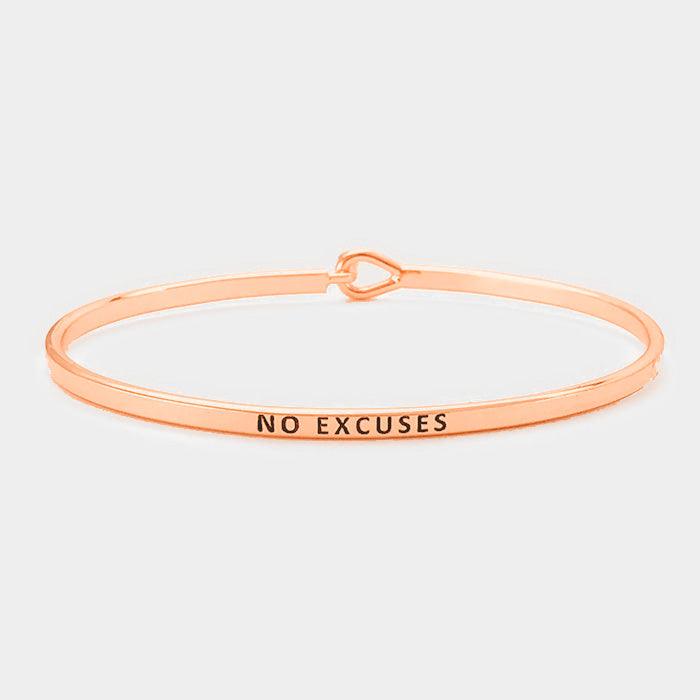 Rose Gold No Excuses Brass Thin Metal Hook Bracelet