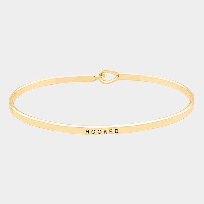 Gold Hooked Brass Thin Metal Hook Bracelet - Jewelry Store by Erik Rayo