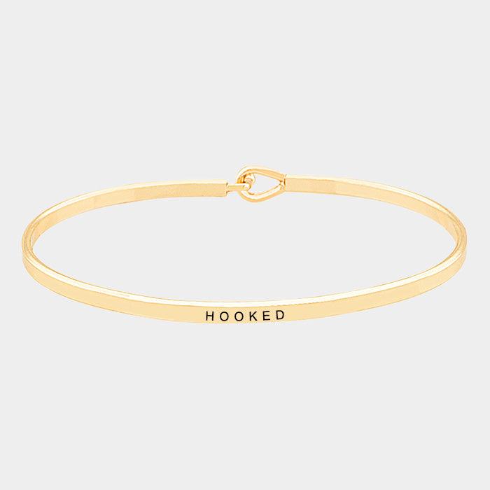 Gold Hooked Brass Thin Metal Hook Bracelet