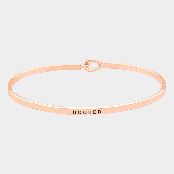 Rose Gold Hooked Brass Thin Metal Hook Bracelet