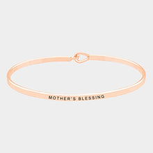 Load image into Gallery viewer, Gold Mother&#39;s Blessing Brass Thin Metal Hook Bracelet
