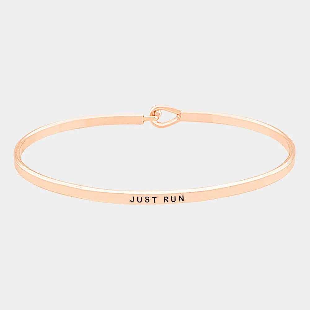 Rose Gold Just Run Brass Thin Metal Hook Bracelet - Jewelry Store by Erik Rayo